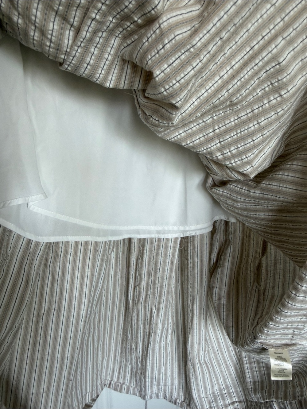 Max Studio Neutral Striped A-Line Midi Skirt - Picture 2 of 6